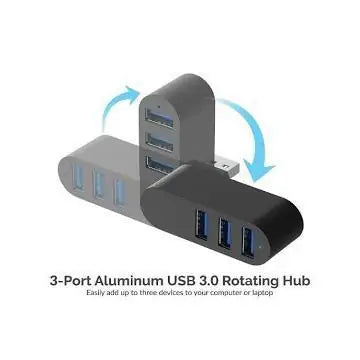 Rotating 3 Port USB Mini Adapter