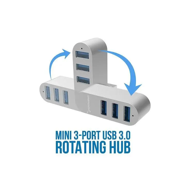 Rotating 3 Port USB Mini Adapter