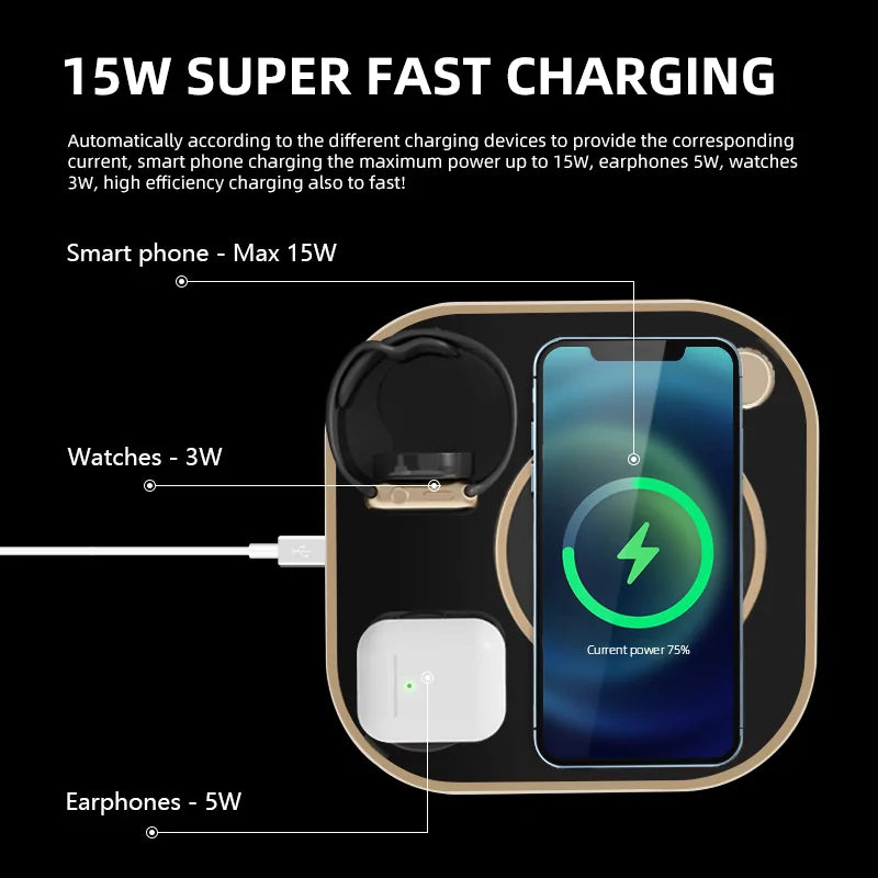 Wireless Charging Station with optional lamp